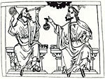 Hermann le Dalmate (a droite) et Euclide