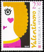 Loncaric : un timbre-poste croate célébrant la Saint-Valentin