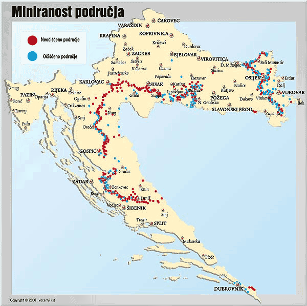 ogulin karta H) Karta Mina u Hrvatskoj ogulin karta