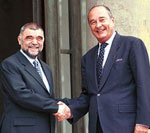 Stjepan Mesic et Jacques Chirac le 11 mai 2000 à l'Elysée