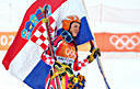 Janica Kostelic offre sa première médaille d'or aux Jeux Olympiques d'hiver à la Croatie