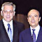 MM. Ivo Sanader, président du HDZ, et Alain Juppé, président de l'UMP, le 17 novembre 2002 au Bourget